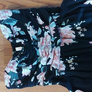 Floral strapless jumpsuit